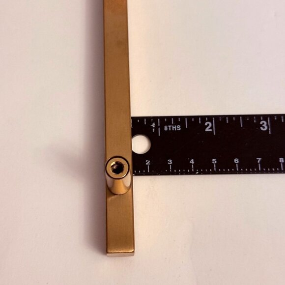 Brushed Gold Cabinet Bar Pull Set of 4 Drawer T Bar Modern Sleek Rectangular 6.5 - Picture 8 of 10